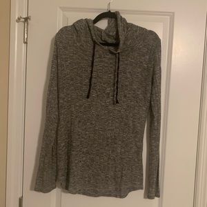 Grey lightweight hooded pullover sweater